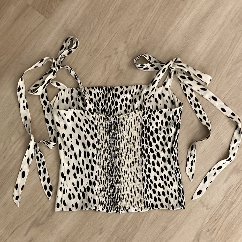 Reformation Ellora Bow Tie Corset Style Tank Top 6 SM $148 - Picture 5 of 6